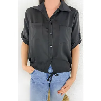 Dámská halenka New collection Dámská černá halenka MA-H01B Velikost: XS-L