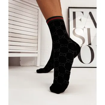 Dámské punčochy Fashionweek Bavlněné ponožky CC like GUCI MM05 Barva: Černá, Velikost: Universal