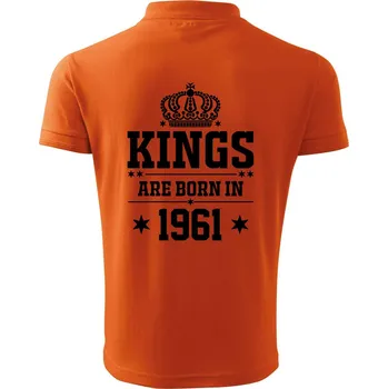 Pánská košile Kings are born in 1961 - Polokošile pánská Pique Polo 203 - 5XL ( Oranžová )