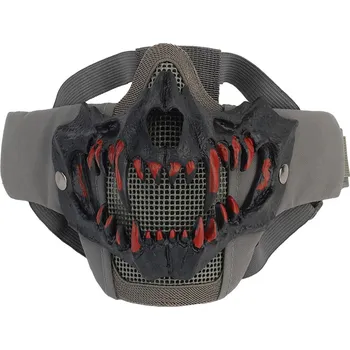 Airsoft Imperator Tactical Taktická maska obličeje Glory s 3D tesáky (upgrade) - Wolf Grey