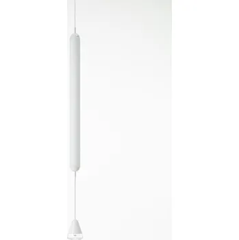 Brokis Závěsné svítidlo Puro Single Vertikal 1000, PC1015 Barva skla: Triplex opál, Povrchová úprava baldachýnu: kov - černý matný komaxit (CCSC619), Barva spodní části: šedá kouřová - transparentní sklo (CGGB977)