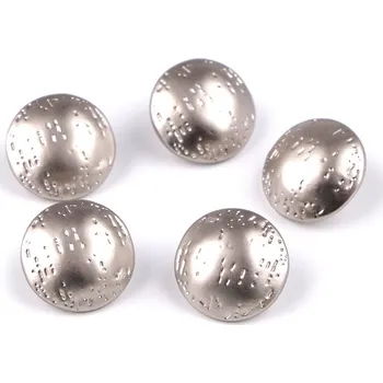 Knoflík Kovový knoflík jemně tepaný velikost 24"; 30"; 38", malé, 1 (24") nikl