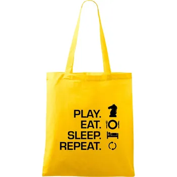 Nákupní taška Eat sleep play - šachy - Taška bavlněná - 42 x 38 cm ( Žlutá )