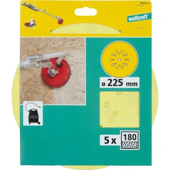 Brusný kotouč WOLFCRAFT 5635000 brusný výsek 225mm 5ks K180