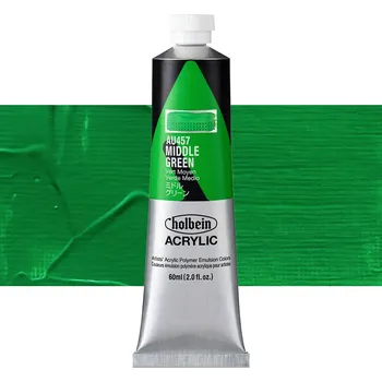 Vodová barva Akrylová barva Holbein Heavy Body - Middle Green Balení: 60 ml