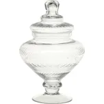 Skleněná nádoba dóza na noze s víkem Trinna - Ø 15*23 cm / 1 L