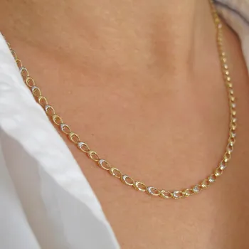 Řetízek Luxusní zlatý náhrdelník s bílým zlatem 2,75g 45cm Zlato 14k(585/1000)