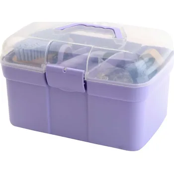 Čištění pro koně Horka Box na čištění s 9 kusy čistěním Barva: Fialová