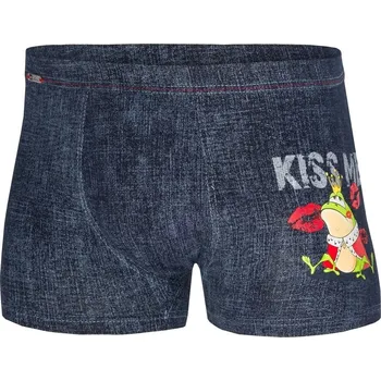 Boxerky Cornette boxerky valentýnské 010/56 Kiss Me 2 - jeans, L (Valentýnské boxerky Cornette)
