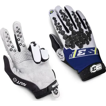 Moto oblečení Rukavice S3 NUTS Žluto-Modrá L