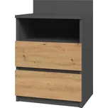 Noční stolek Malvína M1 antracit/dub artisan