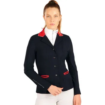 Jezdecké sako Litex Jezdecké závodní dámské sako - tmavě modrá + červená Barva: Tmavě modrá, Velikost: L