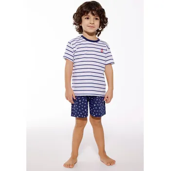 Chlapecké pyžamo Cornette pyžamo chlapecké 802/111 Marine - modrá, 158-164 (Chlapecké pyžamo krátké Cornette)