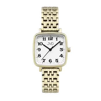 Hodinky JVD Dámské pozlacené ocelové hranaté hodinky JVD J4196.2 (JVD Dámské pozlacené ocelové hranaté hodinky JVD J4196.2)