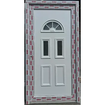 Vchodové dveře SOFT vchodové plastové dveře Bora, /bílá, 100x210 cm (jednokřídlé plastové dveře 100x210 cm)