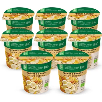 Fitness strava Auga Celozrnná ovesná kaše bio 8 x 60 g meruňka banán