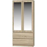 Šatní skříň Malvína 2S-90 dub sonoma/zrcadlo