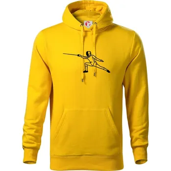 Pánská mikina Šermíř výpad - Mikina pánská Cape s kapucí - S ( Žlutá )