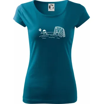 Dámské tričko Vodní Pólo kreslené - Dámské triko Pure - M ( Petrolejová )