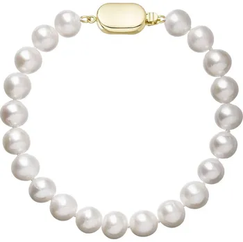 Náušnice Perlový náramek z říčních perel se zapínáním ze 14 karátového zlata 923003.1/9269A bílý