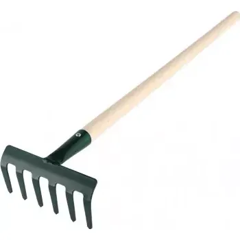 Hrábě Hrábě zelené s násadou kov/dřevo 80cm nářadí