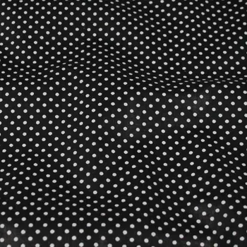 Bavlna černá, drobný bílý puntík, š.140