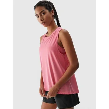Dámský sportovní top z recyklovaných materiálů 4F - korálový velikost M růžová