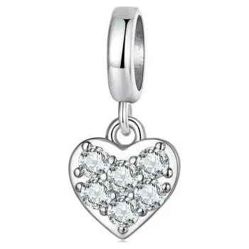 Přívěsek NUBIS® Stříbrný přívěšek korálek srdce - NB-8173