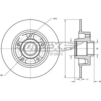 Brzdový kotouč Brzdový kotouč TOMEX Brakes TX 73-591