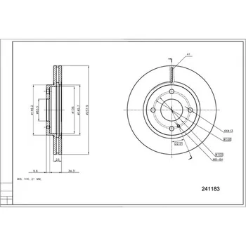 Brzdový kotouč Brzdový kotouč HART 241 183
