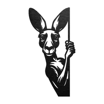 Samolepící dekorace SAMOLEPKA Klokan 006 levá vykukuje (63 - škrábaný kov černý) NA AUTO, NÁLEPKA, FÓLIE, POLEP, TUNING, VLASTNÍ TEXT, TISK, AUTOSAMOLEPKY.cz, POLEPY, OBRÁZEK, LOGO, SAMOLEPKY