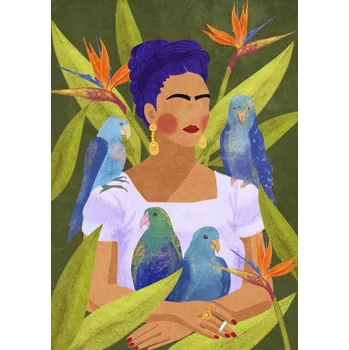 Plakát Plakát, Obraz - Frida and birds, Raissa Oltmanns