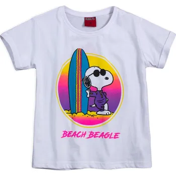 Dívčí tričko SNOOPY BEACH bílé Velikost: 146