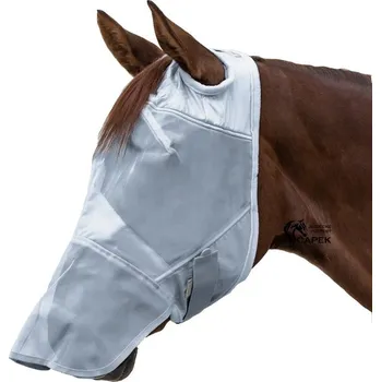 Koňská maska proti hmyzu Maska Waldhausen -PREMIUM NOSE NO EARS- - Stříbrná - X-full