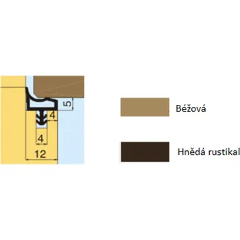 Nábytkové kování TS Těsnění profilové L 3302-10N béžová