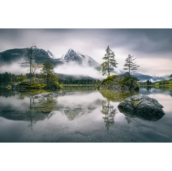 Plakát Plakát, Obraz - Rainy morning at Hintersee (Bavaria), Dirk Wiemer