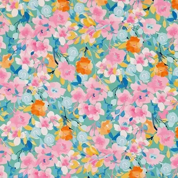 Šatovka N6554, barevný květinový vzor, š.150