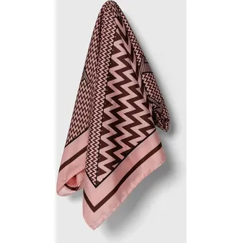 Šátek Hedvábný šátek Lanvin růžová barva, 6L1414.SR570 30X, vel. ONE SIZE