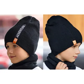 Čepice AJS Čepice a nákrčník AJS-46-543 Barva: F-granat, Velikost: 52-56