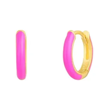 Náušnice Stříbrné pozlacené náušnice kroužky STNAU1814F