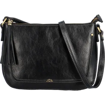 Kabelka Luxusní dámská kožená crossbody Katana Lukave, černá