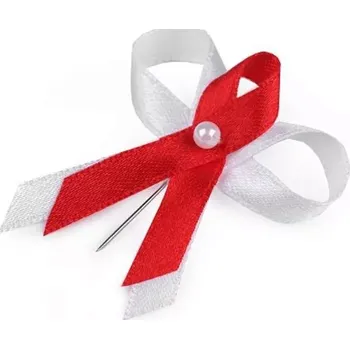 Svatební dekorace Svatební vývazek červeno-bílý (Posledních 6 kusů skladem!)