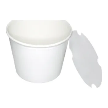 Jednorázové nádobí Papírový kbelík na popcorn/křídla 4100 ml bílý s víčkem