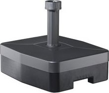 Helcosol Stojan na slunečník plastový plnitelný 40 kg, Helcosol, obdélníkový, pro průměr tyče 21-54 mm, barva antracit, rozměr 49x41x16 cm