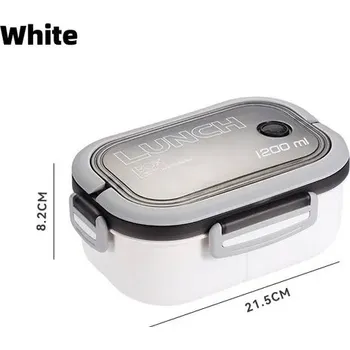 Jídlonosič Dětská obědová krabička s přihrádkami na piknik, jídlonosič - BÍLÝ