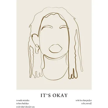 Plakát Plakát, Obraz - Woman line portrait