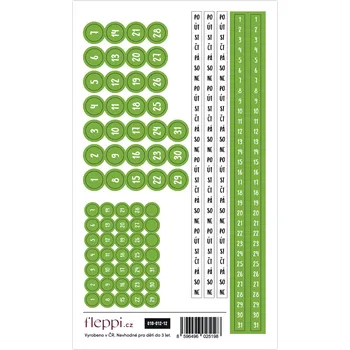 samolepka Fleppi Color coding kolekce | zelená – čísla