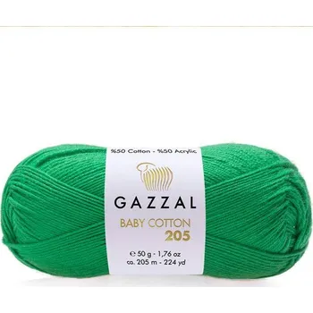 Příze Příze Baby Cotton 205 Gazzal 537 zelená Gazzal