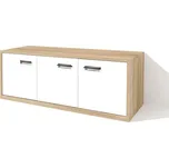 Nabytekmorava Nízká policová skříň SD 120 ke sklápěcí posteli barva lamina: dub sonoma světlý / bílé dveře lesk