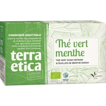 Čaj Terra Etica Bio zelený čaj s mátou nana z Vietnamu, sáčky 20 x 1,8 g